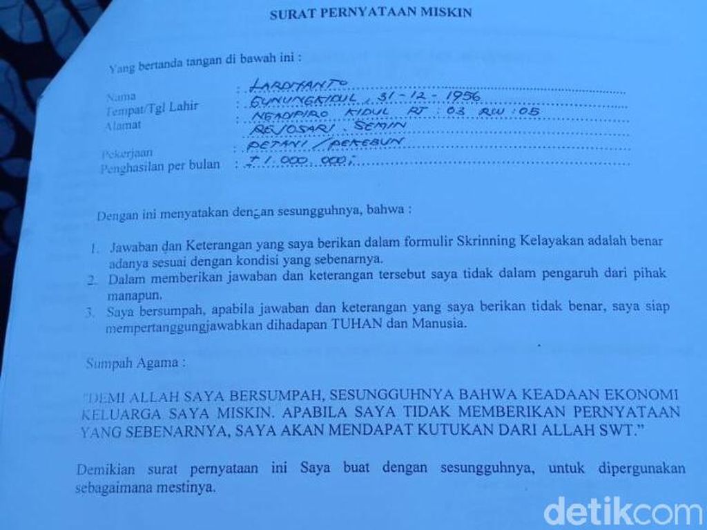 Buat SKTM di Gunungkidul Harus Siap Dikutuk Tuhan Jika Berbohong Buat SKTM di Gunungkidul Harus Siap Dikutuk Tuhan Jika Berbohong