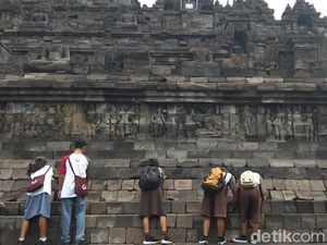 Foto: Aksi Bersih-bersih Candi Borobudur