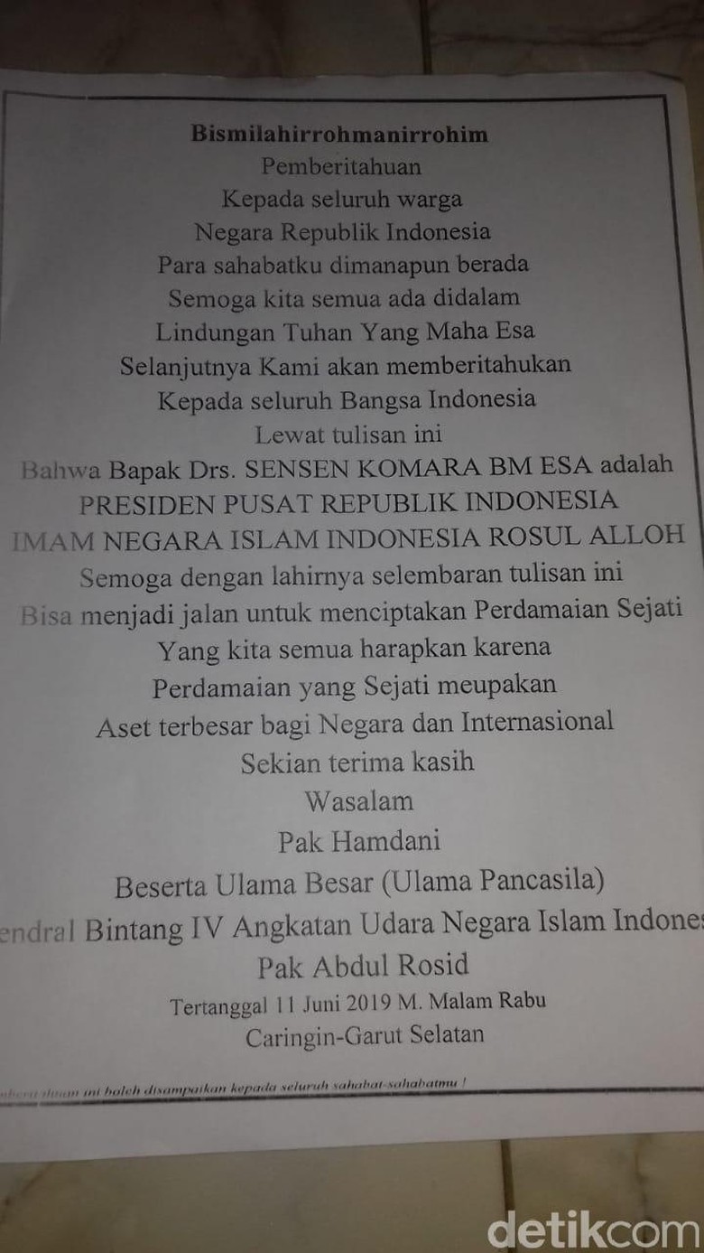 Polres Garut Tangkap Pembuat Surat Sensen Presiden Indonesia Polres Garut Tangkap Pembuat Surat Sensen Presiden Indonesia
