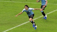 Ini menjadi gol pertama Cavani untuk negaranya di Copa America, setelah pada 11 penampilan sebelumnya selalu mandul. Washington Alves/Reuters.