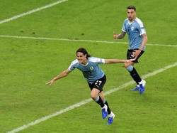 Ini menjadi gol pertama Cavani untuk negaranya di Copa America, setelah pada 11 penampilan sebelumnya selalu mandul. Washington Alves/Reuters.