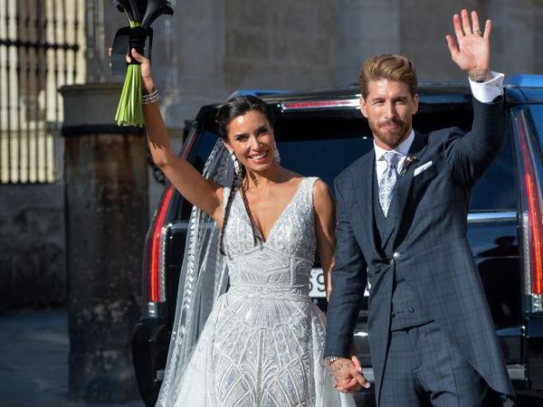 Menikah, Istri Sergio Ramos Pakai Gaun Rancangan Desainer Lebanon