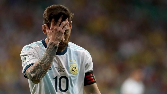 Timnas Argentina di era Lionel Messi dinilai punya masalah serius. (Foto: Bruna Prado/Getty Images)