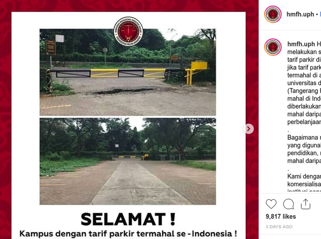 Inikah Kampus dengan Tarif Parkir Termahal di Indonesia? Inikah Kampus dengan Tarif Parkir Termahal di Indonesia?