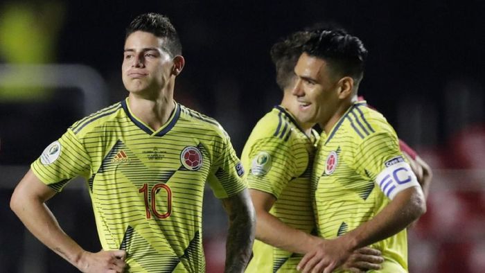 Kolombia jadi tim pertama yang memastikan lolos ke perempat final Copa America 2019. (Foto: Henry Romero/Reuters) Kolombia jadi tim pertama yang memastikan lolos ke perempat final Copa America 2019. (Foto: Henry Romero/Reuters)
