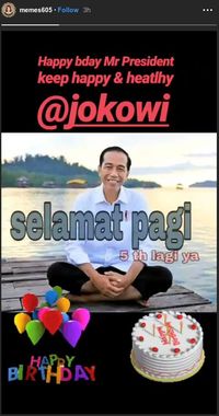 Ucapan manis Memes di Ultah Jokowi