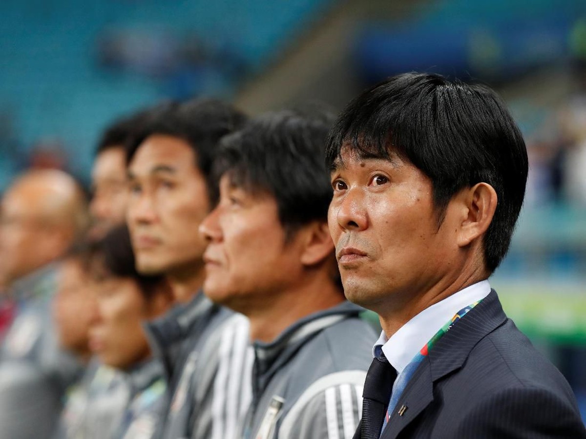 Pelatih Timnas Jepang, Hajime Moriyasu. (Foto: Henry Romero/Reuters)