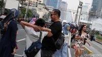 Melihat Suasana di Bundaran HI Jelang Malam Perayaan HUT DKI
