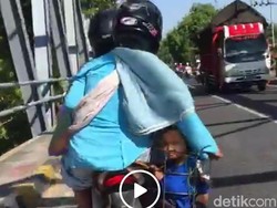 Ini Contoh Pengendara Motor yang Tidak Pedulikan Keselamatan Anak