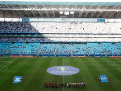 Pertandingan antara Argentina vs Qatar digelar di Arena do Gremio, Senin (24/6/2019) dinihari WIB. Ueslei Marcelino/Reuters.