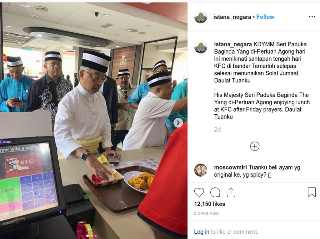 Antre di Restoran Cepat Saji, Raja Malaysia Dipuji Rakyatnya