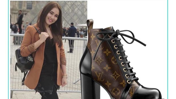 Ayu Ting Ting bergaya dengan tas Fendi dan sepatu Louis Vuitton