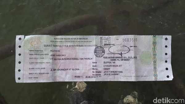 Ini Bentuk STNK Sementara