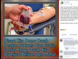 Viral Darah dari Donor Diperjualbelikan, Ini Penjelasan PMI