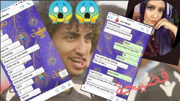 Tangkapan layar berisi pesan mesum Amr Warda kepada model Merhan Keller. (