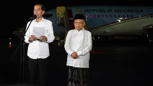 Saat Jokowi-Maruf Respons Putusan MK di Depan Pesawat Kepresidenan