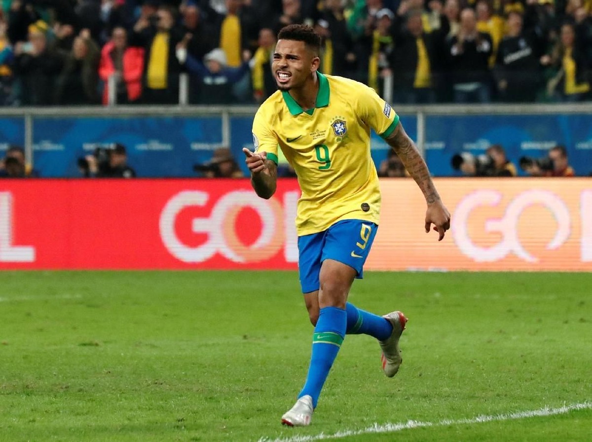 Pemain depan Timnas Brasil, Gabriel Jesus. (Foto: Henry Romero/Reuters)