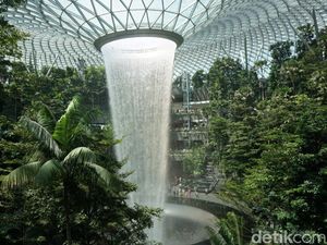 Di Jewel, Bisa Lihat Air Terjun Indoor Tertinggi di Dunia Sambil Makan Burger
