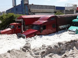 Potret Langka Meksiko Diterjang Badai Salju