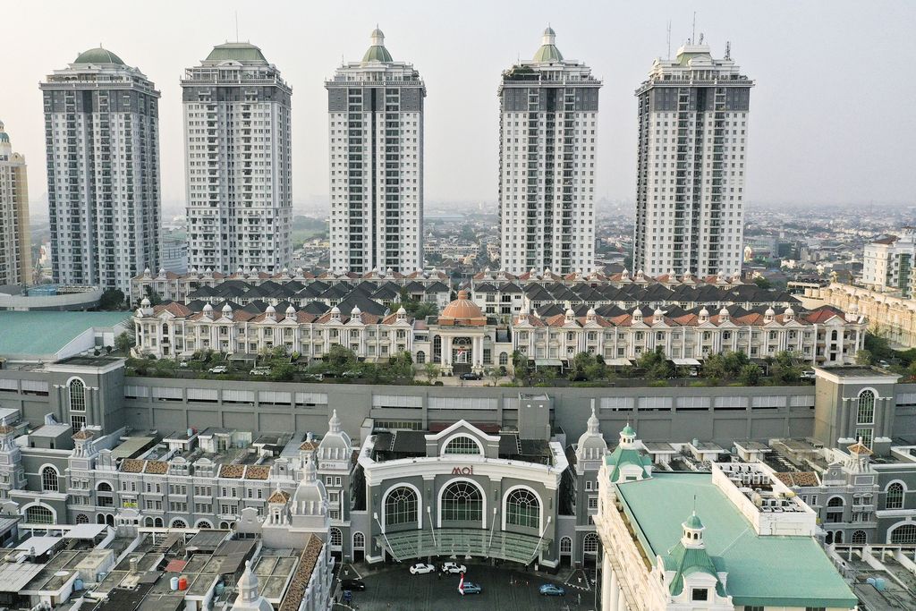 Foto aerial suasana perumahan 