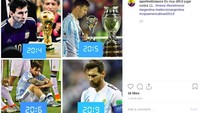 Messi dari tahun ketahun. Cuma bisa bersedih. (Foto: Instagram)