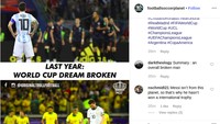Messi tak pernah jauh dari kesedihan jika berbicara soal tim nasional. (Foto: Instagram)