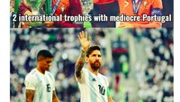 Ronaldo sudah dua trofi internasional. Messi masih juga belum pecah telur. (Foto: Twitter)