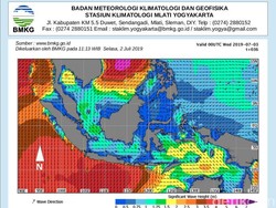 Badai di Laut Cina Selatan Picu Gelombang Tinggi Pantai Selatan Yogya