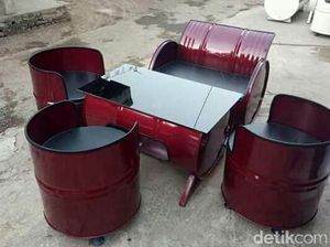 Tongtong Enon, Furnitur Unik Berbahan Drum Made In Cirebon