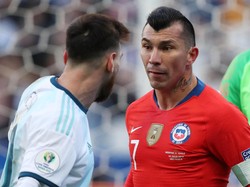 Bertanding di Arena Corinthians, Minggu (7/7/2019) dinihari WIB, Argentina mampu mengungguli Chile saat laga baru berjalan 12 menit. REUTERS/Amanda Perobelli.