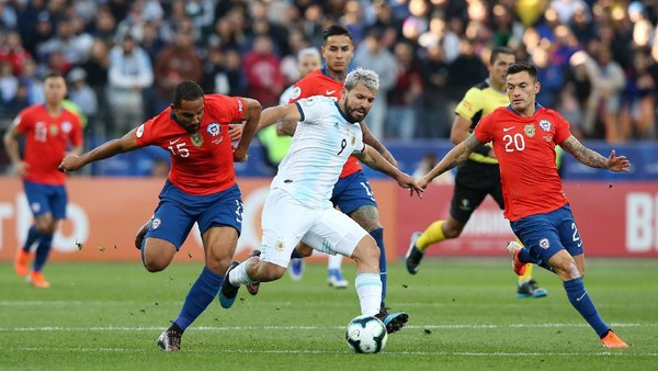 Argentina mengalahkan Chile di perebutan tempat ketiga Copa America 2019. (Foto: Alexandre Schneider/Getty Images)
