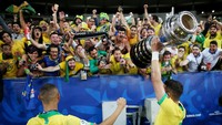 Brasil menjadi juara setelah mengalahkan Peru 3-1 di partai final. REUTERS/Ricardo Moraes.