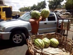 Keren! Aksi Kuli Panggul yang Sigap Tangkap Semangka dengan Tangan Kosong