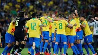 Skor 3-1 bertahan hingga laga usai dan Brasil berhak atas gelar juara. REUTERS/Luisa Gonzalez.