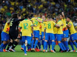Skor 3-1 bertahan hingga laga usai dan Brasil berhak atas gelar juara. REUTERS/Luisa Gonzalez.