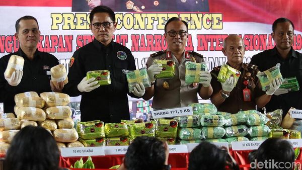 Penampakan 177,5 Kg Sabu yang Dimusnahkan Polri