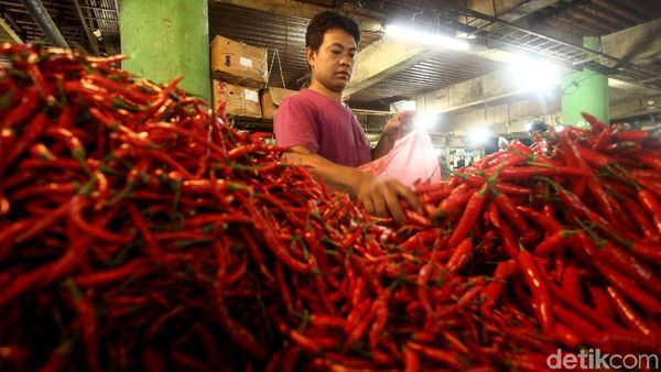 Pedasnya Harga Cabai di Pasar Jembatan Lima Jakarta