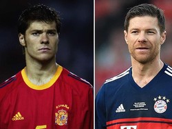 Xabi Alonso muda saat bermain untuk Timnas Spanyol pada tahun 1990 dan mengakhiri karir di Bayern Munich pada tahun 2017. Clive Brunskill/ Getty Images.