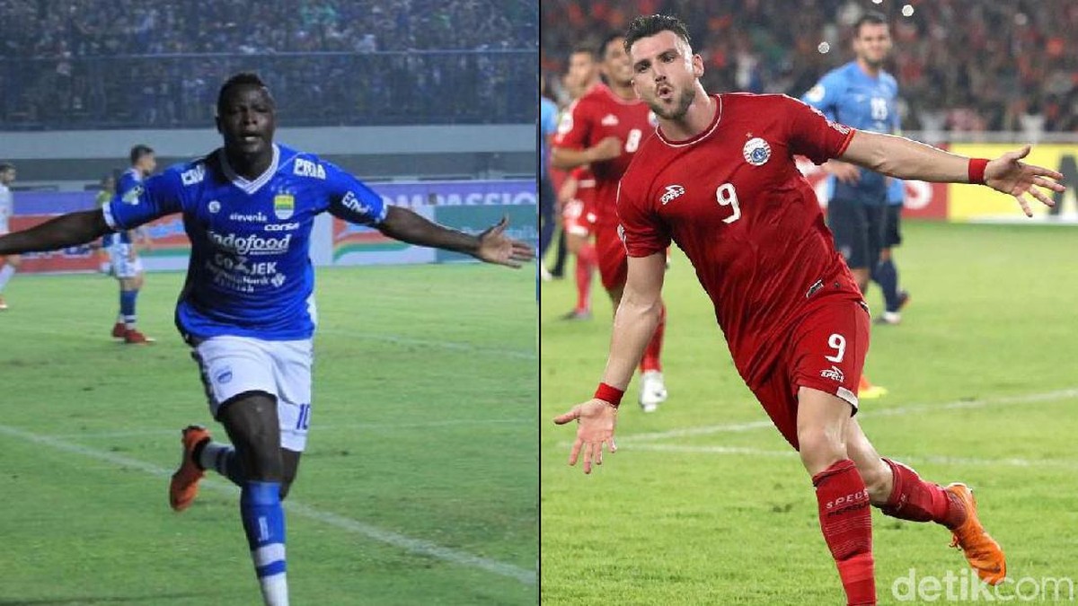Ezechiel NDouasel dan Marko Simic menjelang Persija Jakarta vs Persib Bandung. (Foto: dok.detikcom)