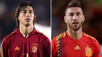 Sergio Ramos kini menjadi kapten Real Madrid. Dia juga masih menjadi bek andalan Timnas Spanyol. Soccrates/ Getty Images.