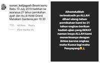 Unggahan dan komentar Sunan Kalijga