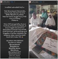 Duka Cynthia Lamusu Ditinggal Pergi Sang Ayah untuk Selamanya