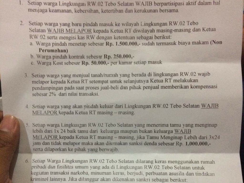 Ini Fakta Terbitnya Tata Tertib RW Soal Zina Didenda Rp 1,5 Juta yang Viral Ini Fakta Terbitnya Tata Tertib RW Soal Zina Didenda Rp 1,5 Juta yang Viral