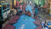 Asyik, Ada Mural 3D Hiasi Gang di Kampung Pulo Cirebon