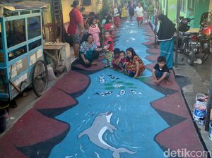 Asyik, Ada Mural 3D Hiasi Gang di Kampung Pulo Cirebon