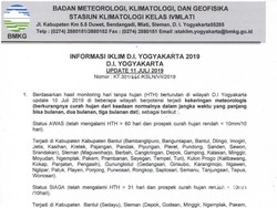49 Kecamatan di DIY Berstatus Awas Potensi Kekeringan Meteorologis