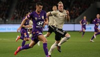 Perth Glory mampu mengimbangi MU tanpa gol di sepanjang babak pertama.  Paul Kane/Getty Images.