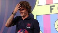 Griezmann, 28 tahun, direkrut Barcelona setelah klausul rilisnya dari Atletico Madrid ditebus senilai 120 juta euro atau setara Rp 1,8 triliun. (Foto: Albert Gea/Reuters)