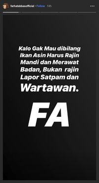 Unggahan Instastory Farhat Abbas