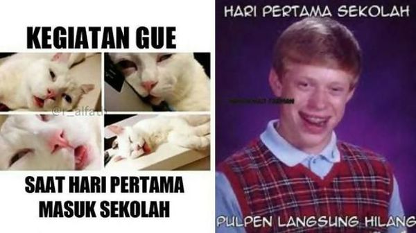 Sambutan Meme Lucu di Hari Pertama Sekolah